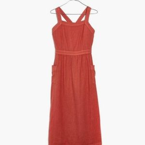 MADEWELL Garment-Dyed Apron Midi Dress